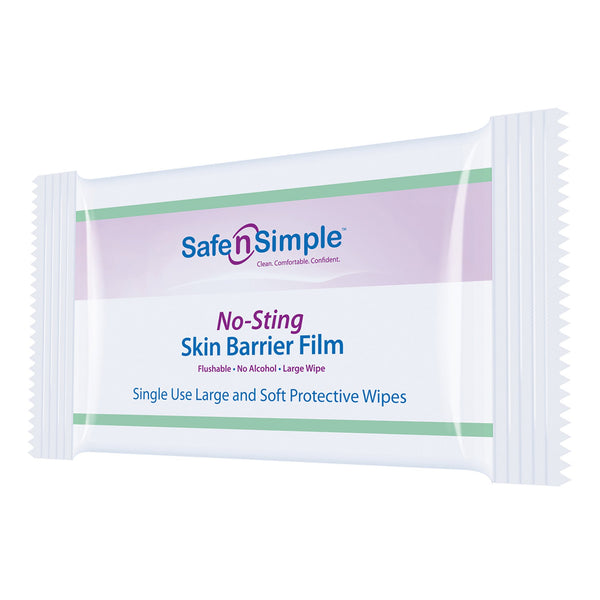 Safe N Simple™ No-Sting Skin Barrier Wipe 60% / 20% Strength Purified Water / Polyvinylpyrrolidone / Glycerin / Propylene Glycol Individual Packet Large NonSterile (1074722_CS) 600/CS