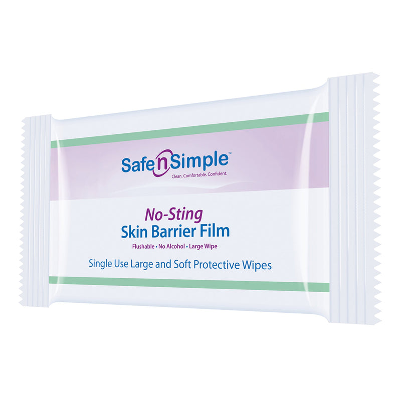 Safe N Simple™ No-Sting Skin Barrier Wipe 60% / 20% Strength Purified Water / Polyvinylpyrrolidone / Glycerin / Propylene Glycol Individual Packet Large NonSterile (1074722_CS) 600/CS