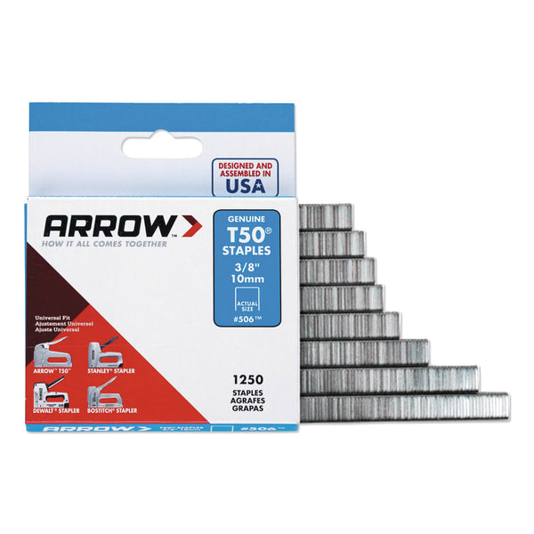 Arrow Fastener T50® Type Staple, #508™, 1/2 in L x 3/8 in W, 1,250/PK (091-50824) Each
