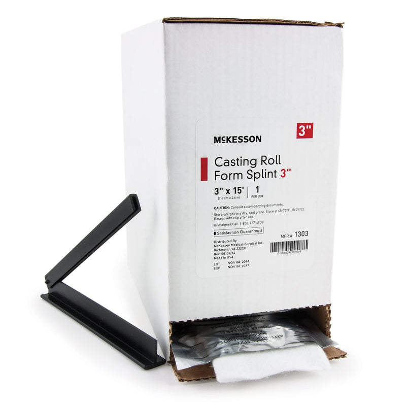 McKesson Padded Splint Roll 3 Inch X 15 Foot Fiberglass White (862507_CS) 2/CS
