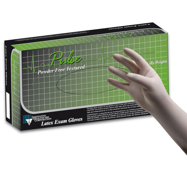 Pulse® 151 Series Exam Glove Medium NonSterile Latex Standard Cuff Length Fully Textured White Not Rated (894069_CS) 1000/CS