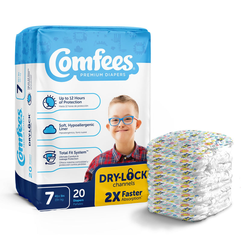 Comfees® Unisex Baby Diaper Size 7 Disposable Moderate Absorbency (907036_BG) 20/BG