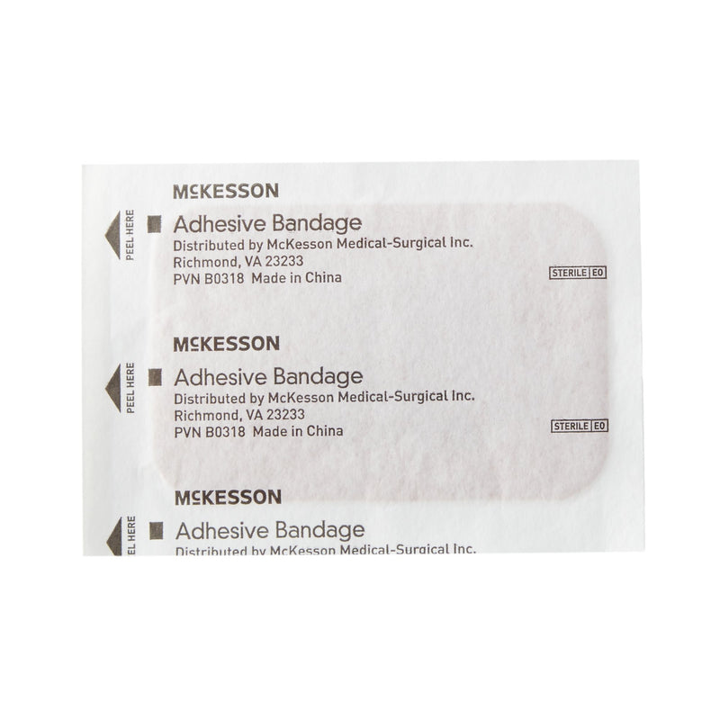 McKesson Adhesive Strip 2 X 3 Inch Fabric Rectangle Tan Sterile (466874_CS) 1200/CS