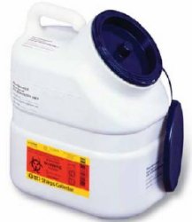 Recykleen™ Pharmaceutical Waste Container White Base 12 H X 10-1/2 W X 7-1/2 D Inch Vertical Entry 3 Gallon (500105_EA) 1/EA