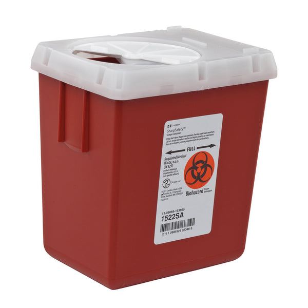 AutoDrop™ Sharps Container Red Base 7-1/4 H X 6-1/2 W X 4-1/2 D Inch Vertical Entry 0.55 Gallon (346911_CS) 60/CS