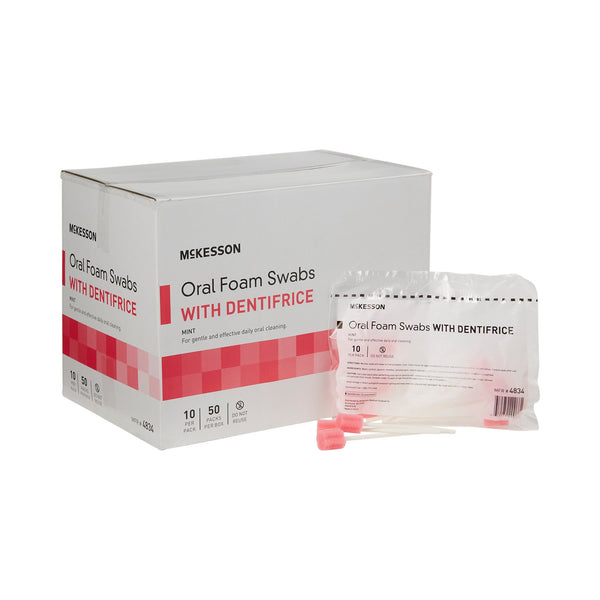 McKesson Oral Swab Dentifrice Foam Tip 10 per Pack (862155_PK) 1/PK