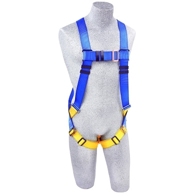 Capital Safety First Full Body Harnesses, Back D-Ring, Pass Thru Buckle Legs,Unvrsl,Blue/Yellow (098-AB17530) Each