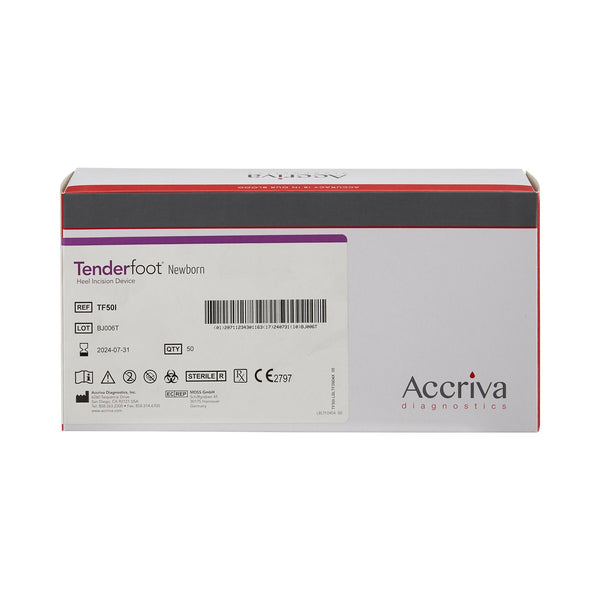 Tenderfoot® Pediatric Lancet 2.5 mm Blade Retractable Push Button Activation Heel (723763_EA) 1/EA