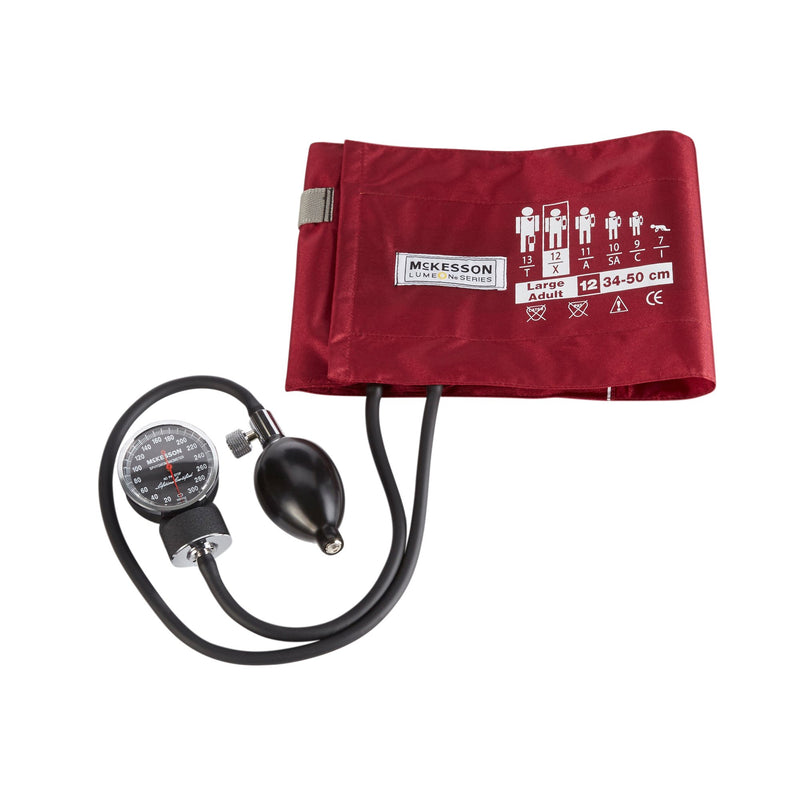McKesson LUMEON™ Aneroid Sphygmomanometer Unit Large Adult Cuff Nylon Cuff 34 - 50 cm Pocket Aneroid (803187_CS) 20/CS