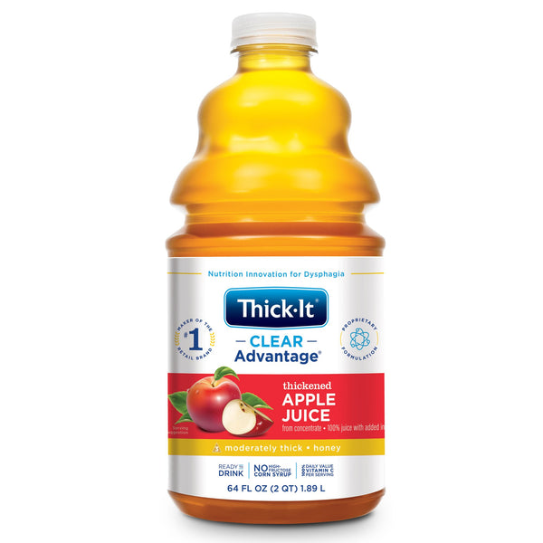 Thick-It® Clear Advantage® Thickened Beverage 64 oz. Bottle Apple Flavor Liquid IDDSI Level 3 Moderately Thick/Liquidized (742228_EA) 1/EA
