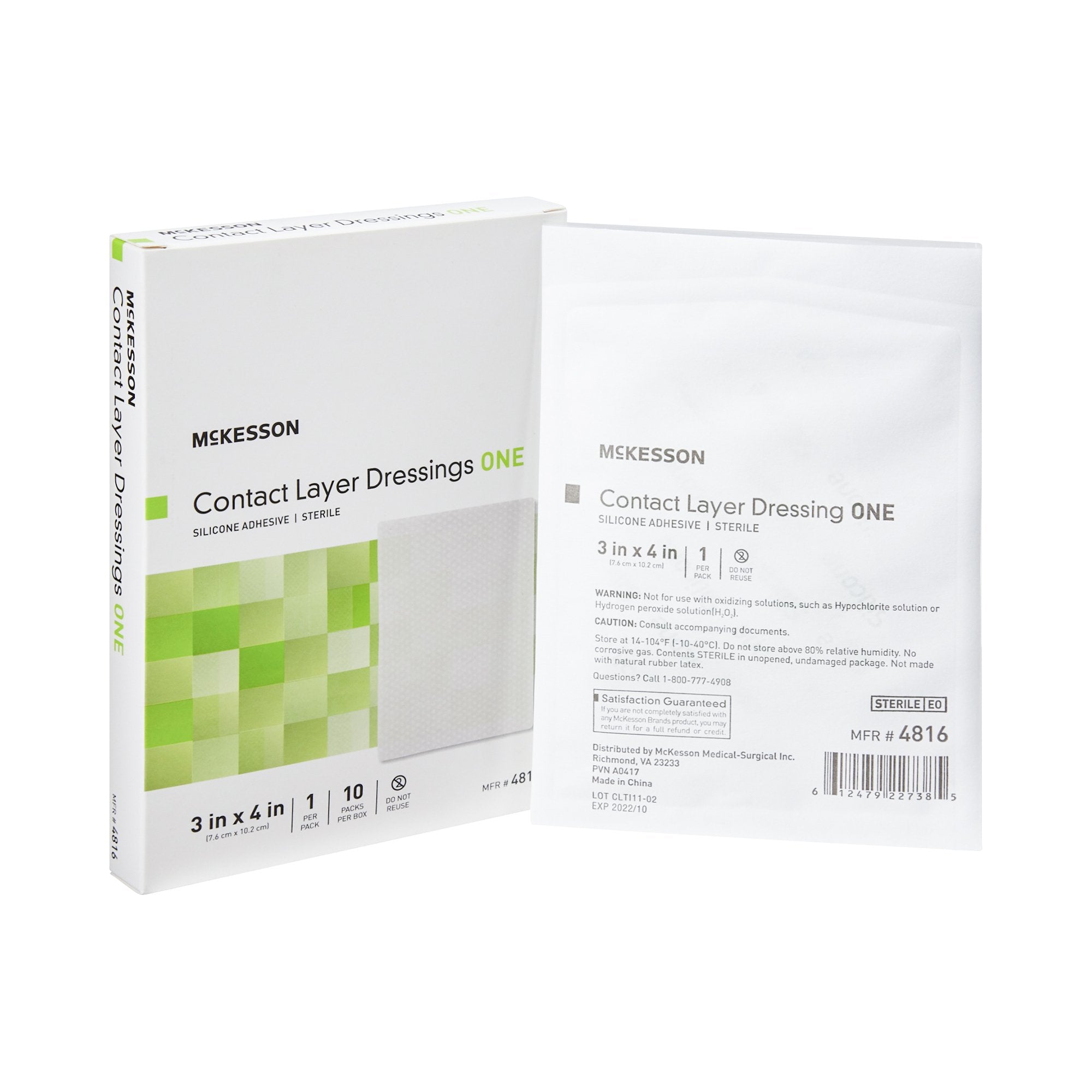 McKesson Wound Contact Layer Dressing 3 X 4 Inch Sterile (1083095_CS ...
