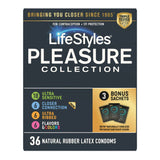 Lifestyles® Pleasure Collection Condom Variety Pack Lubricated One Size Fits Most 36 Per Box (1256944_BX) 1/BX