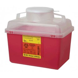 BD™ Sharps Container Red Base 11-1/2 H X 12-4/5 W X 8-4/5 D Inch Vertical Entry 3.5 Gallon (179631_EA) 1/EA