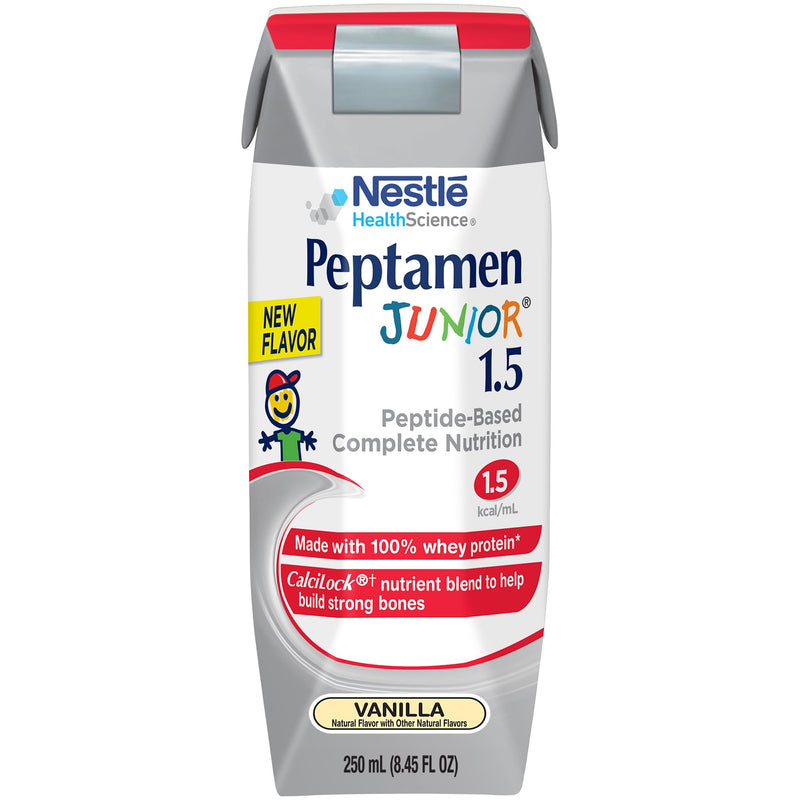 Peptamen Junior® 1.5 Pediatric Tube Feeding Formula Vanilla Flavor 250 mL Carton Liquid Whey Protein Impaired GI Function (1131600_CS) 24/CS
