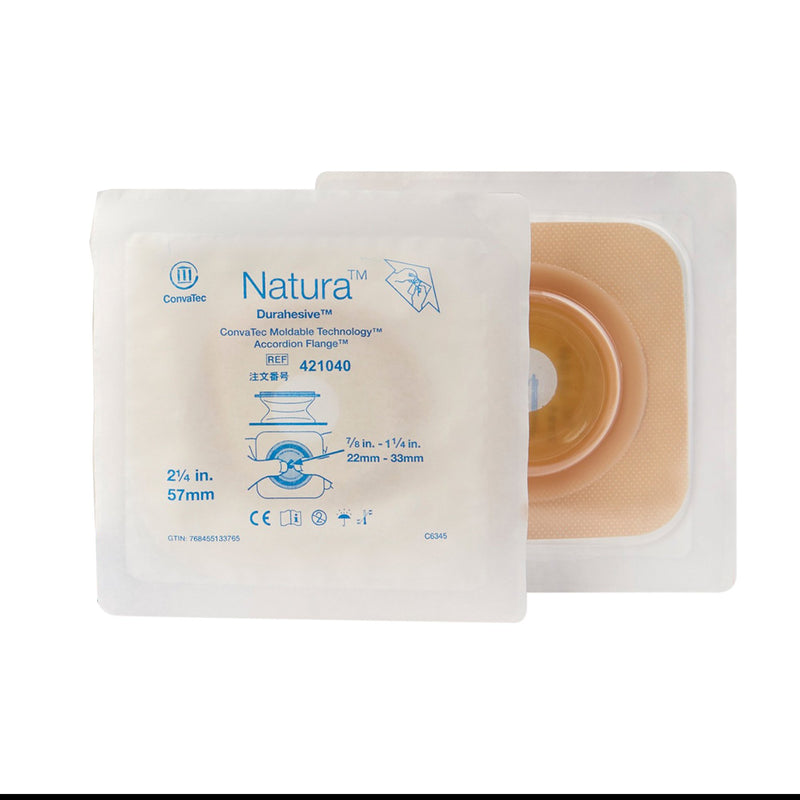 Natura™ Ostomy Barrier Moldable Durahesive® Adhesive 57 mm Flange Sur-Fit® Natura® System Hydrocolloid Tape Collar 7/8 to 1-1/4 Inch Opening (1087911_EA) 1/EA