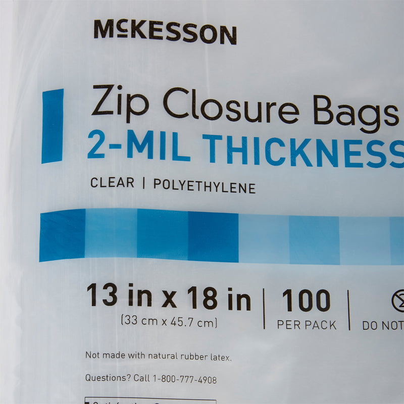 McKesson Reclosable Bag 13 X 18 Inch Polyethylene Clear Zipper Closure (1088666_PK) 100/PK