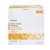 McKesson Spandagrip™ Elastic Tubular Support Bandage 4 Inch X 11 Yard Large Knee / Medium thigh Pull On Natural NonSterile Size F Standard Compression (1112853_BX) 1/BX