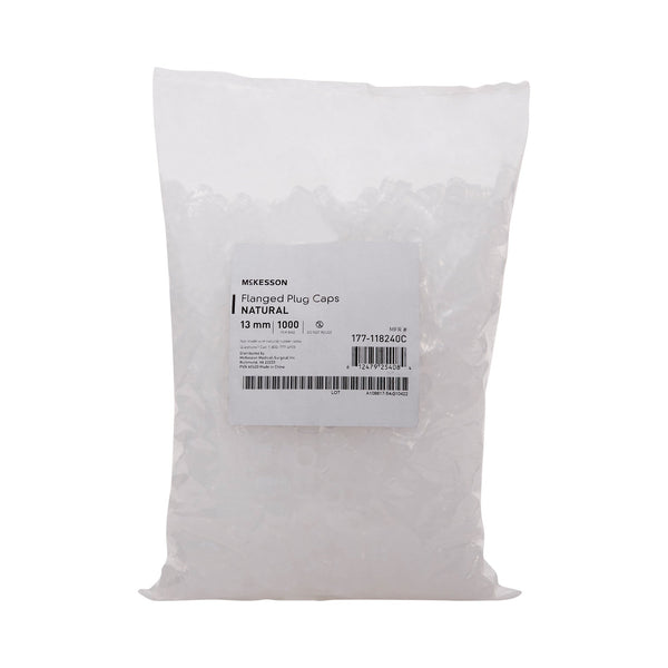 McKesson Tube Closure Polyethylene Flanged Plug Cap Natural 13 mm For Use with 13 mm Blood Drawing Tubes, Glass Test Tubes, Plastic Culture Tubes NonSterile (1175278_BG) 1000/BG