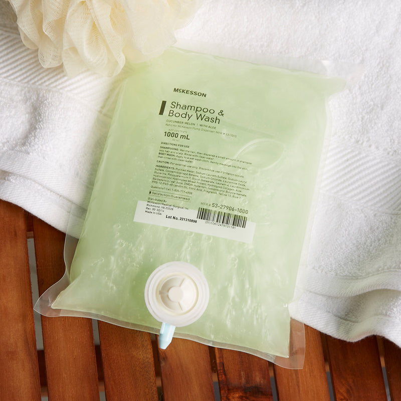 McKesson Shampoo and Body Wash 1,000 mL Dispenser Refill Bag Cucumber Melon Scent (482991_CS) 10/CS