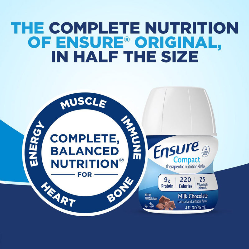 Ensure® Compact Therapeutic Nutrition Shake Oral Supplement Milk Chocolate Flavor Liquid 4 oz. Bottle (1217810_EA) 1/EA