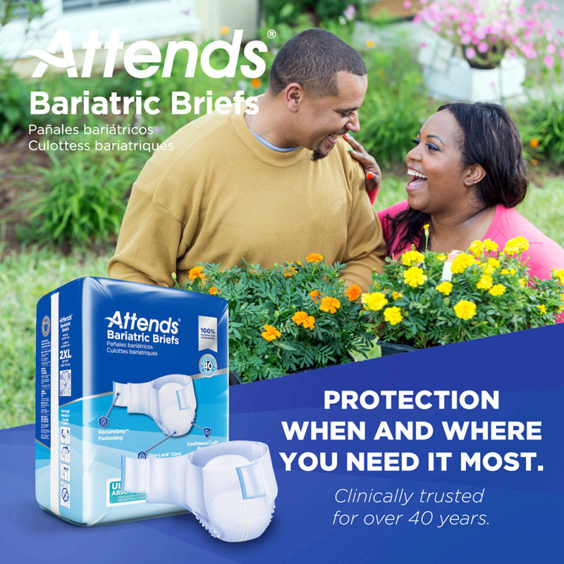 Attends® Bariatric Unisex Adult Incontinence Brief 2X-Large Disposable Heavy Absorbency (950227_CS) 48/CS