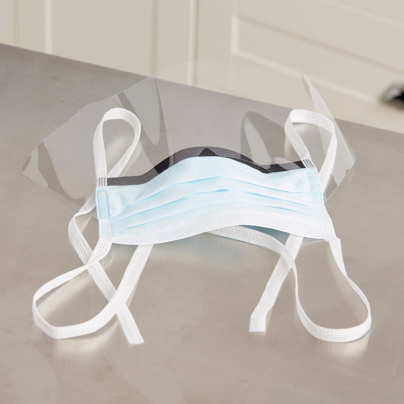 McKesson Surgical Mask with Eye Shield Anti-fog ASTM Level 3 Tie Closure One Size Fits Most (226058_BX) 25/BX