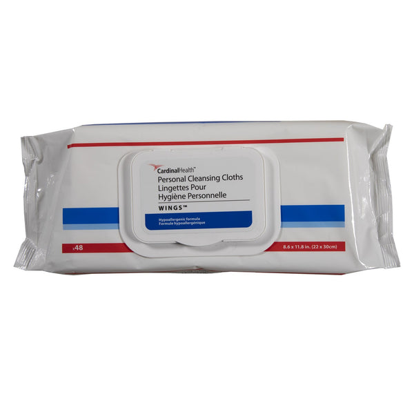 Cardinal Health™ Wings™ Personal Cleansing Wipe Soft Pack Scented 48 Count (1189846_CS) 576/CS