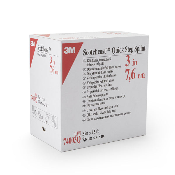 3M™ Scotchcast™ Quick Step Double Sided Felt Padded Splint Roll 3 Inch X 15 Foot Felt / Fiberglass White (983390_CS) 2/CS