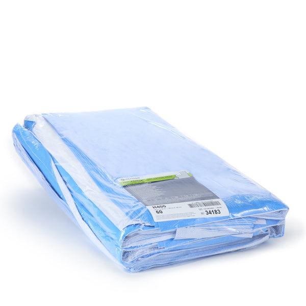QUICK CHECK* H400 Sterilization Wrap White / Blue 24 X 24 Inch Dual Layer SMS Polypropylene Steam / EO Gas / Hydrogen Peroxide (810872_PK) 60/PK