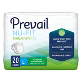 Prevail® Nu-Fit® Unisex Adult Incontinence Brief Large Disposable Heavy Absorbency (1261577_PK) 20/PK