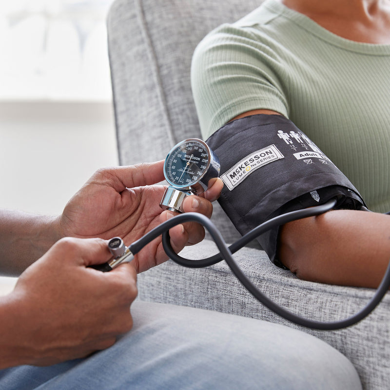 McKesson LUMEON™ Aneroid Sphygmomanometer Unit Adult Cuff Nylon Cuff 23 - 40 cm Pocket Aneroid (803183_BX) 1/BX