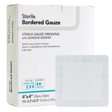 DermaRite® Bordered Gauze Island Dressing 4 X 4 Inch Square Sterile (867882_BX) 25/BX