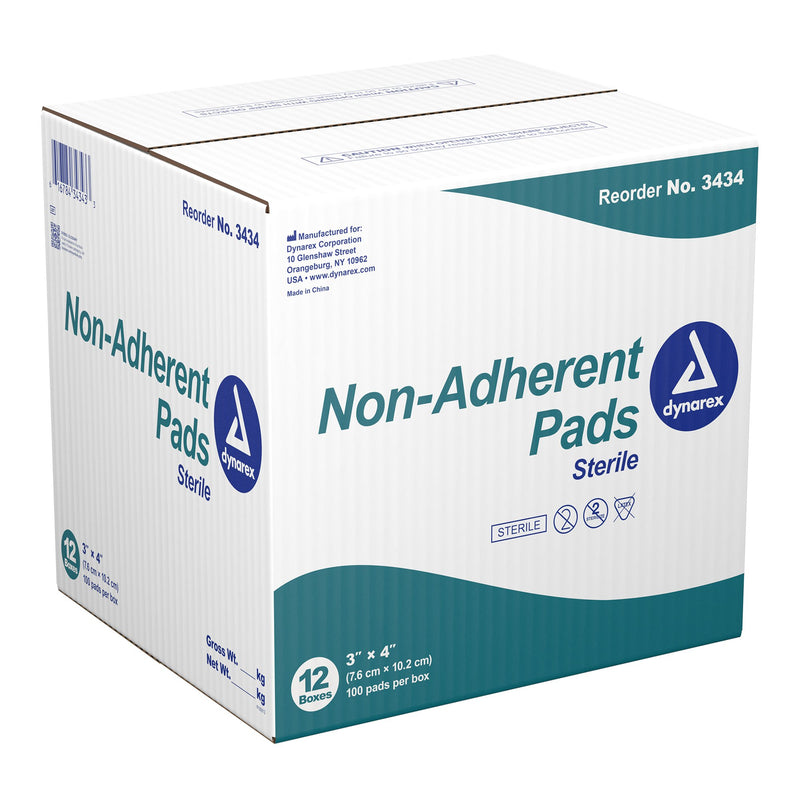 Dynarex® Non-Adherent Dressing 3 X 4 Inch Sterile 100 per Pack (246024_CS) 1200/CS