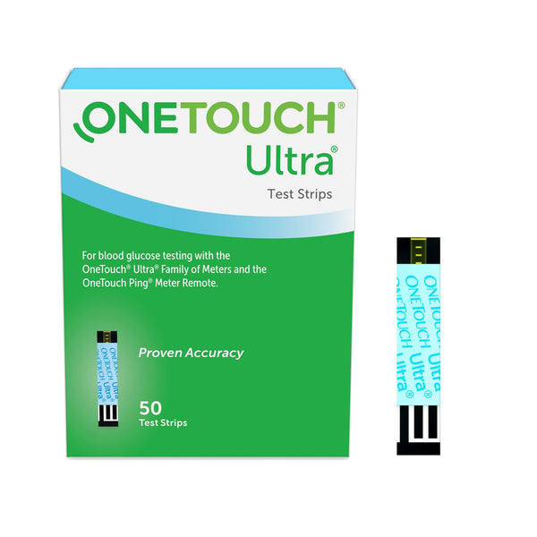 OneTouch® Ultra® Blue Blood Glucose Test Strips 50 Strips per Pack (850708_BX) 50/BX