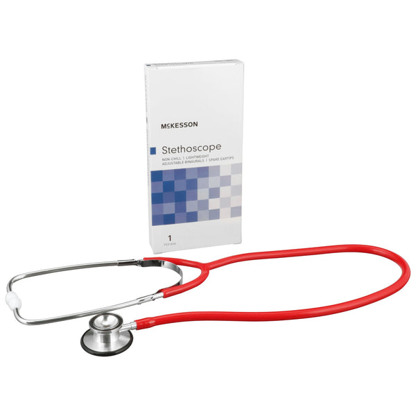 McKesson General Exam Stethoscope Red 1-Tube 22 Inch Tube Double Sided Chestpiece (363749_EA) 1/EA