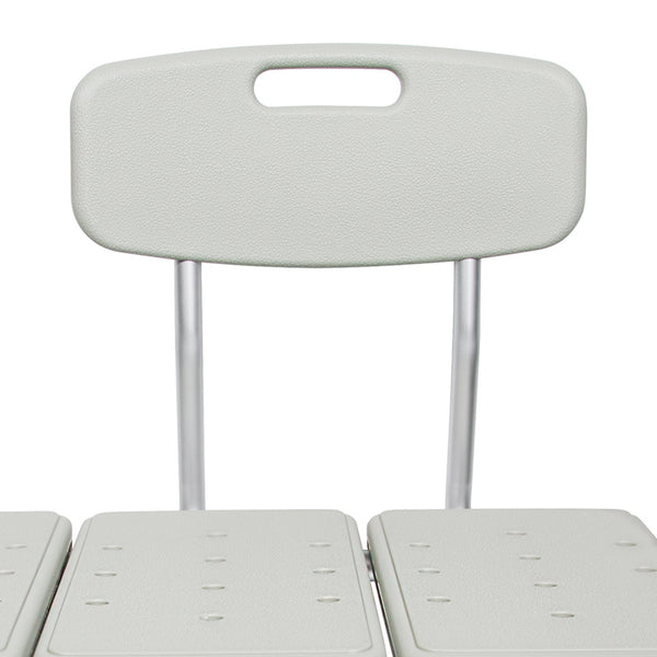 McKesson Knocked Down Bath Transfer Bench Removable Arm Rail 17-1/2 to 22-1/2 Inch Seat Height 400 lbs. Weight Capacity (1065210_EA) 1/EA