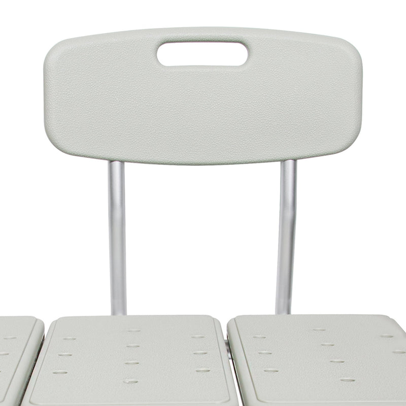 McKesson Knocked Down Bath Transfer Bench Removable Arm Rail 17-1/2 to 22-1/2 Inch Seat Height 400 lbs. Weight Capacity (1065210_EA) 1/EA