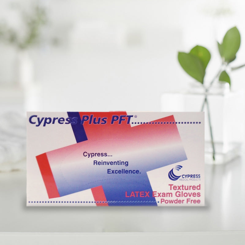 Cypress Plus® PFT Exam Glove X-Small NonSterile Latex Standard Cuff Length Fully Textured Ivory Not Rated (472993_CS) 10/CS