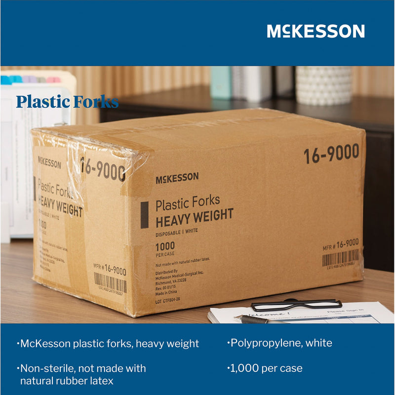 McKesson Fork Heavy Weight White Polypropylene (959242_CS) 1000/CS
