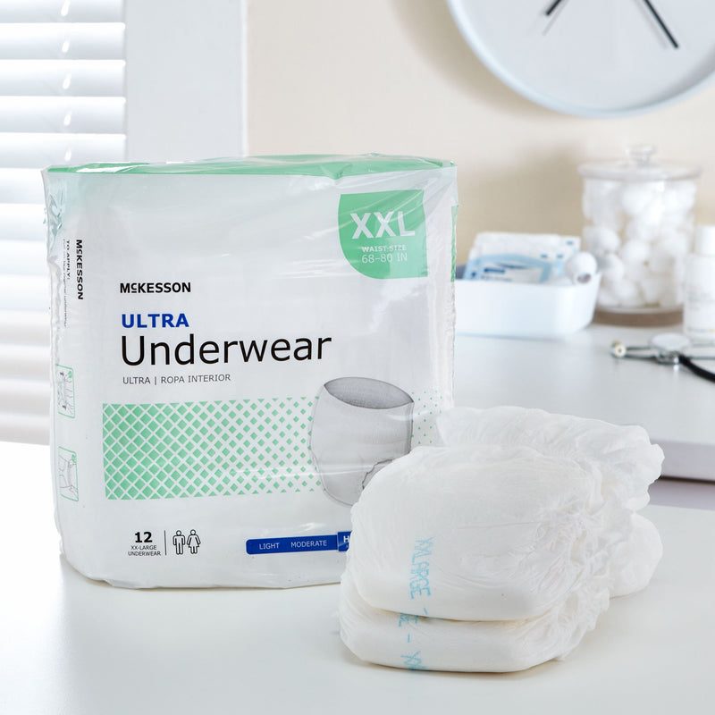 McKesson Ultra Unisex Adult Absorbent Underwear Pull On with Tear Away Seams 2X-Large Disposable Heavy Absorbency (724919_BG) 1/BG