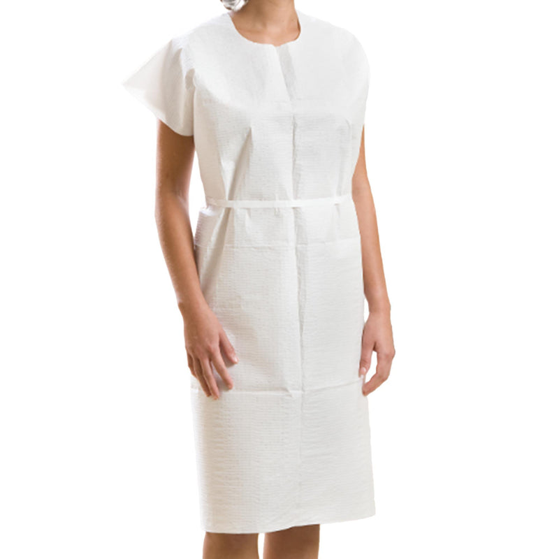 Graham Medical Products Patient Exam Gown One Size Fits Most White Disposable (958844_CS) 50/CS