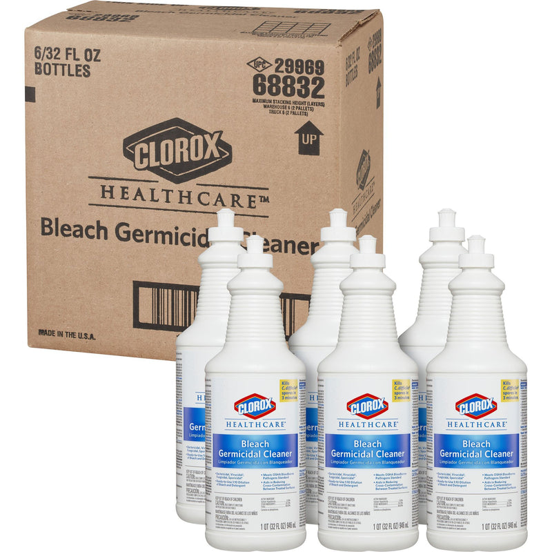 Clorox Healthcare® Bleach Germicidal Surface Disinfectant Cleaner Manual Squeeze Liquid 32 oz. Bottle Fruity Floral Bleach Scent NonSterile (369427_CS) 6/CS