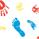Tiny Tracks™ Table Paper 18 Inch Width 125 Foot Length Print (Hands) Crepe (381678_CS) 12/CS