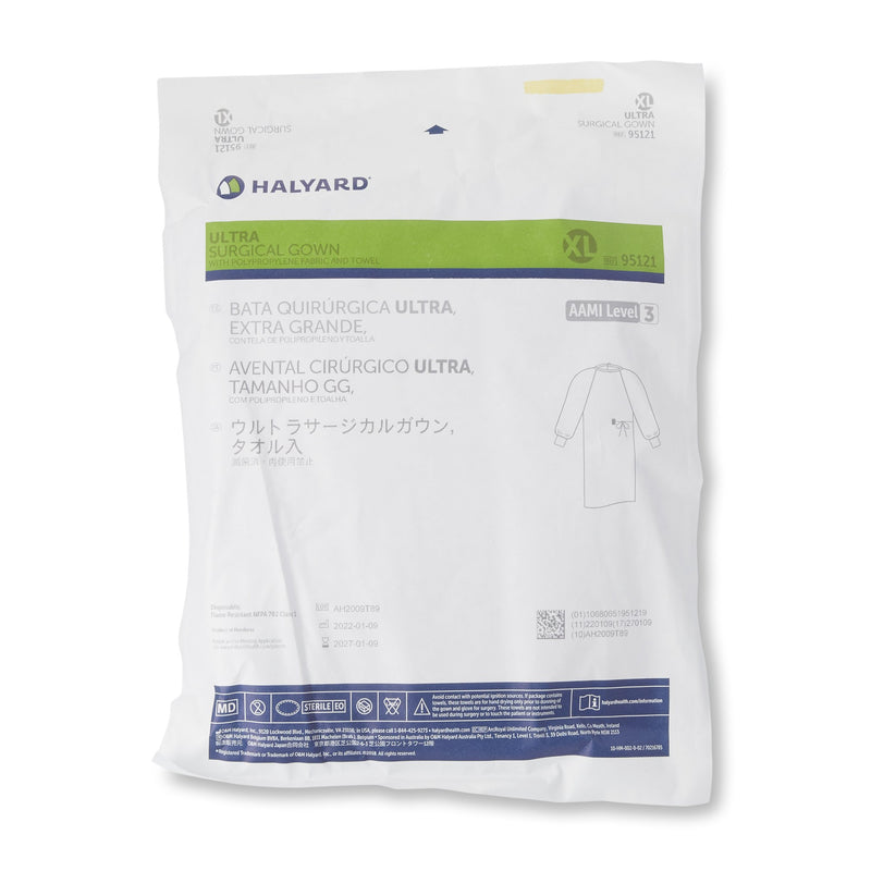 ULTRA Non-Reinforced Surgical Gown with Towel X-Large Blue Sterile AAMI Level 3 Disposable (217167_EA) 1/EA