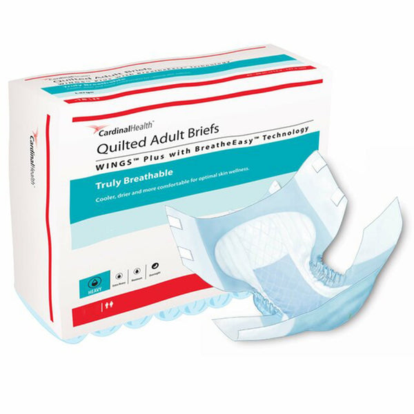 Wings™ Quilted Plus with BreatheEasy™ Technology Unisex Adult Incontinence Brief X-Large Disposable Heavy Absorbency (1176300_BG) 15/BG