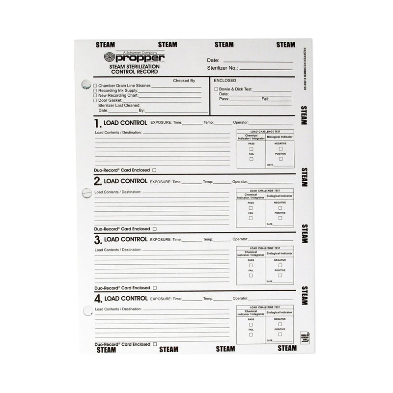 Propper Manufacturing Sterilization Record Envelope Steam (112748_BX) 100/BX