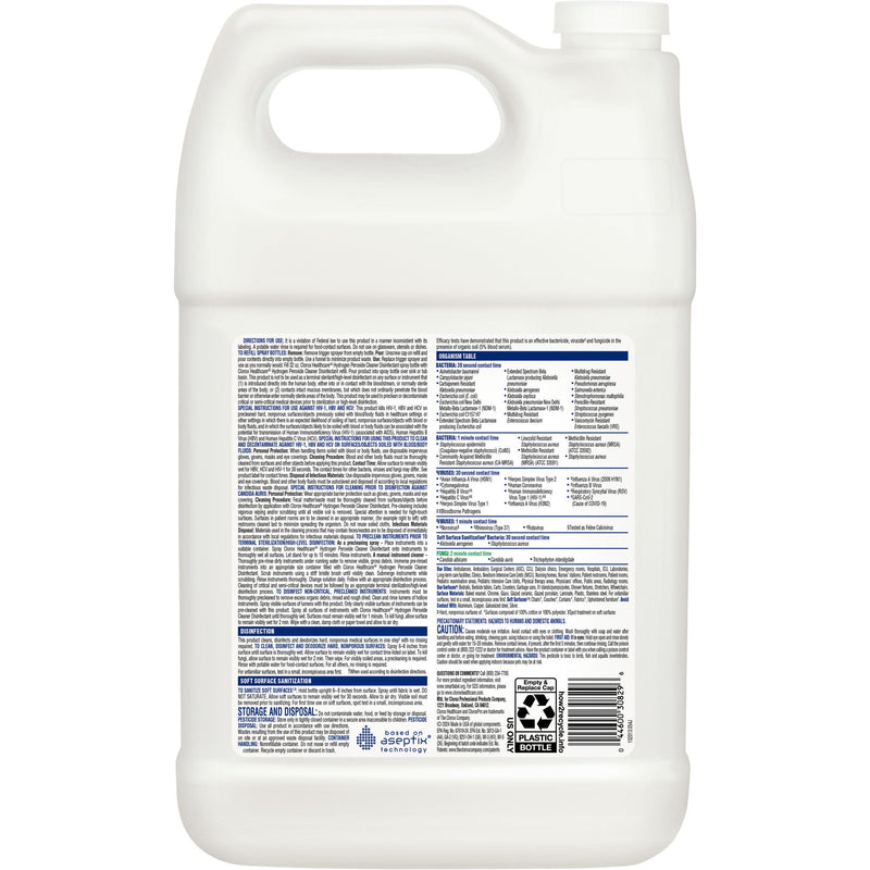 Clorox Healthcare® Surface Disinfectant Cleaner Refill Peroxide Based Manual Pour Liquid 1 gal. Jug Unscented NonSterile (914232_EA) 1/EA