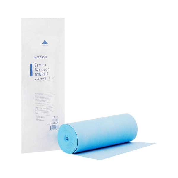 McKesson Esmark Compression Bandage 4 Inch X 3 Yard No Closure Blue Sterile High Compression (767072_CS) 20/CS