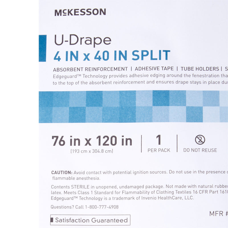 McKesson Orthopedic Drape U-Drape with Split 76 W X 120 L Inch Sterile (1101295_PK) 1/PK