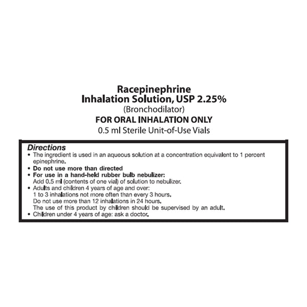 Nephron Bronchodilator 2.25% Strength Inhalation Solution 0.5 mL (512106_CT) 30/CT